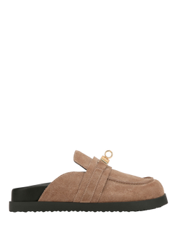 Nokwol Tammy Suede Mule Sandals, Mushroom, Mushroom