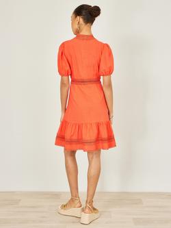 Yumi Cotton Lace Dress - view 2, Orange