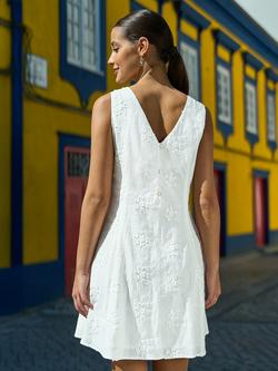 Yumi Cotton Applique Dress, White - view 2, White