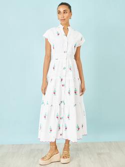 Yumi Cotton Broderie Anglaise Embroidered Dress, White, White