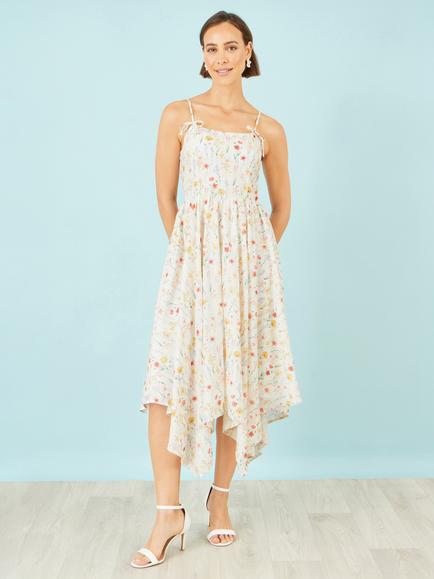 Yumi Handkerchief Dress, White, White