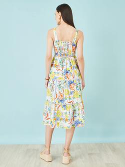 Yumi Mediterranean Print Cotton Dress, Multi - view 2, Multi