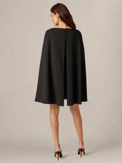 Adrianna Papell Structured Cape Sheath Dress, Black - view 2, Black