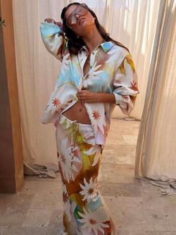 Never Fully Dressed Abstract Soleil Marley Shirt, Multi, Multi