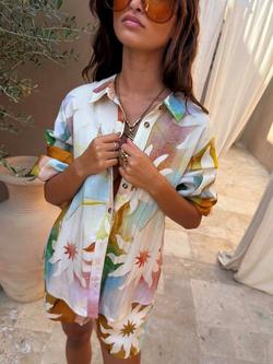 Never Fully Dressed Abstract Soleil Marley Shirt, Multi - view 2, Multi