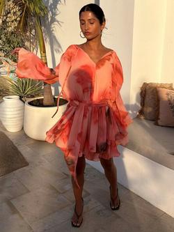 Never Fully Dressed Ella Blurred Floral Mini Dress, Multi - view 2, Multi