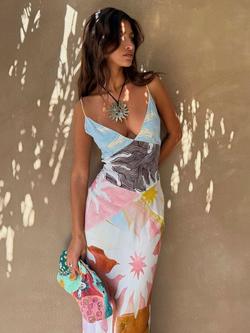 Never Fully Dressed Emilia Abstract Soleil Dress, Multi - view 2, Multi
