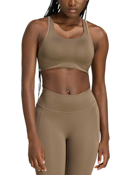 adidas Optime Workout High Support Women's Sports Bra, Khaki, Khaki