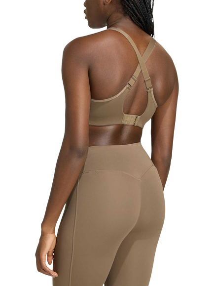 adidas Optime Workout High Support Women's Sports Bra, Khaki - view 2, Khaki