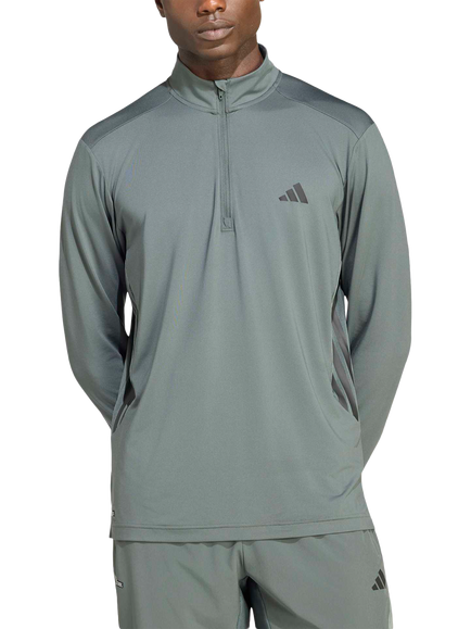 adidas Men's Technical Quarter Zip Neck Top, Green, Green