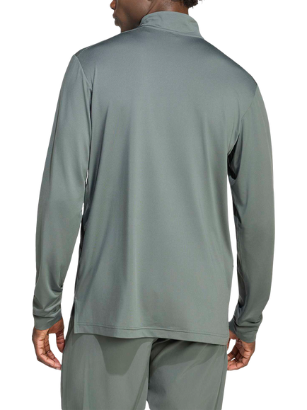 adidas Men's Technical Quarter Zip Neck Top, Green - view 2, Green