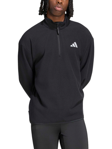 adidas adi365 Running Essentials Men's Winterised Half-Zip Fleece, Black, Black