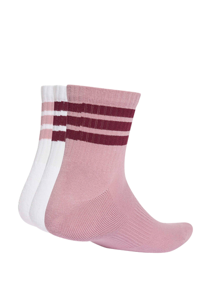 adidas 3-Stripes Cushioned Cotton Rich Women's Mid-Cut Socks, Pack of 3, White - view 2, White