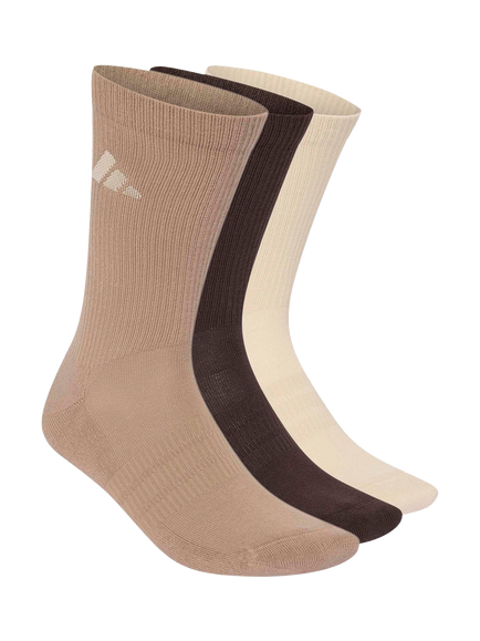 adidas Women's Cushioned Sportswear Socks, Pack of 3, Coffee/Brown, Coffee/Brown