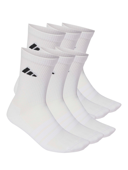 adidas Essential Crew Socks, Pack of 6, White, White