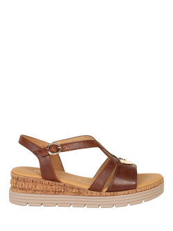 Gabor Sadie Leather Strappy Sandals, Camel