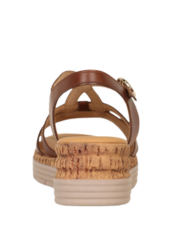 Gabor Sadie Leather Strappy Sandals - view 2, Camel