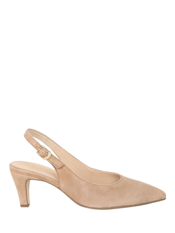 Gabor Lazona Slingback Suede Court Shoes, Sand, Sand
