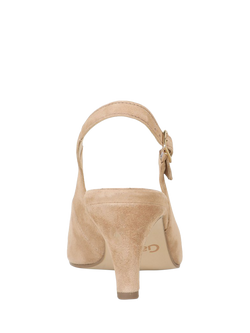 Gabor Lazona Slingback Suede Court Shoes, Sand - view 2, Sand