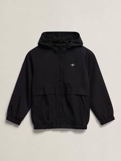 GANT Kids' Hooded Windbreaker Jacket, Black, Black
