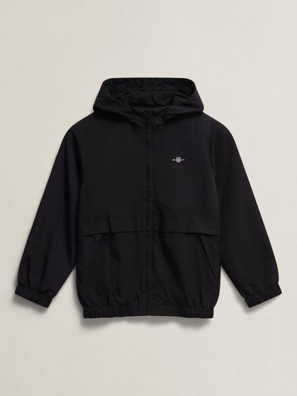 GANT Kids' Hooded Windbreaker Jacket, Black, Black