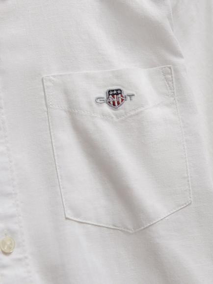 GANT Kids' Shield Linen Blend Shirt, White - view 2, White