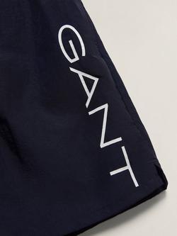 GANT Kids' Logo Drawstring Swim Shorts, Evening Blue - view 2, Evening Blue