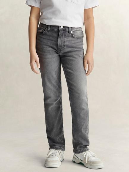GANT Kids' Straight Fit Jeans, Light Grey Wash, Light Grey Wash