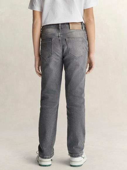 GANT Kids' Straight Fit Jeans, Light Grey Wash - view 2, Light Grey Wash