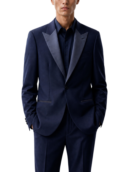 Richard James London Single Breasted Wool Mohair Blend Dinner Jacket, Midnight, Midnight