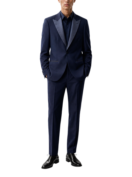 Richard James London Single Breasted Wool Mohair Blend Dinner Jacket, Midnight - view 2, Midnight