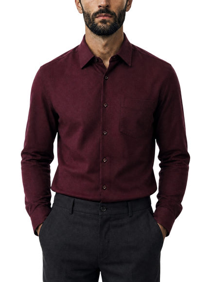 Richard James London Cotton Flannel Shirt, Dark Brown, Dark Brown