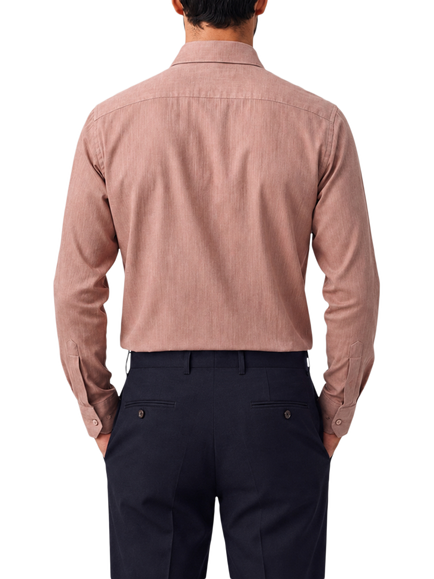 Richard James London Cotton Flannel Shirt, Beige - view 2, Beige