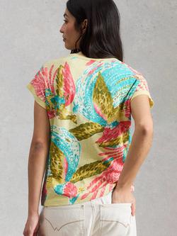 White Stuff Nelly Notch T-Shirt, Green/Multi - view 2, Green/Multi