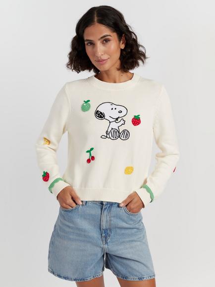Chinti & Parker Snoopy Fruit Jumper, Cream