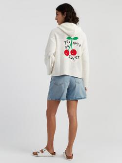 Chinti & Parker Snoopy Crochet Hoodie, Cream - view 2, Cream