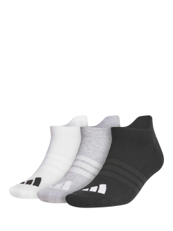 adidas Performance Ankle Socks, Pack of 3, Gry/Wht/Blk, Gry/Wht/Blk