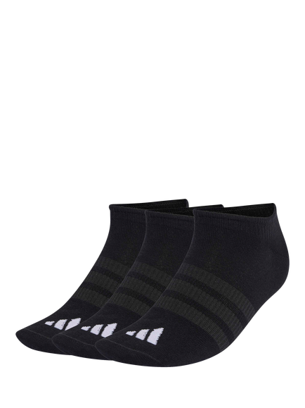 adidas No Show Socks, Pack of 3, Black/White, Black/White