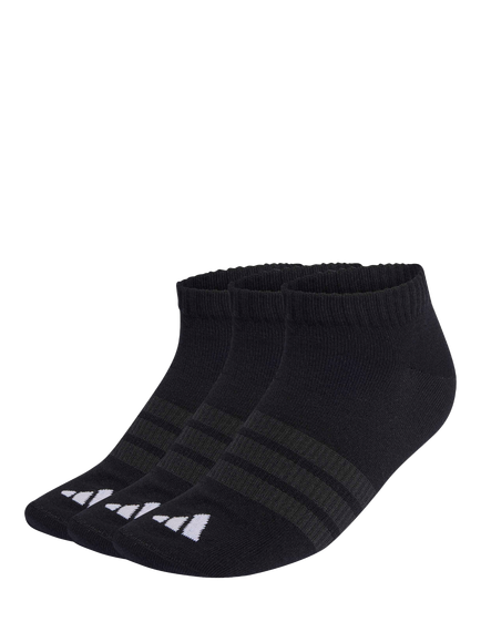 adidas Low Cut Socks, Pack of 3, Black/White, Black/White