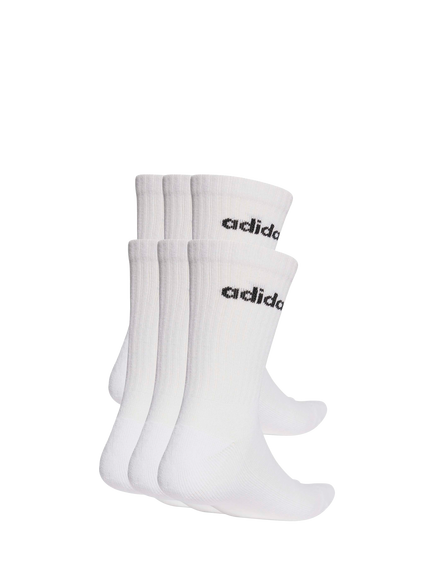 adidas Linear Crew Cushioned Socks, Pack of 6, White/Black - view 2, White/Black