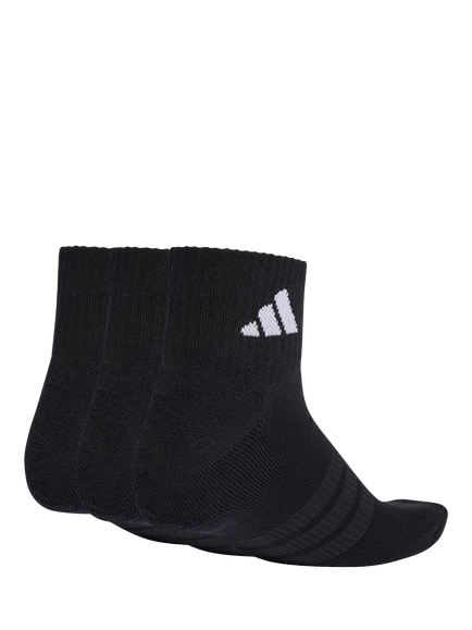 adidas Cushioned Ankle Socks, Pack of 3, Black/White - view 2, Black/White
