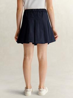 GANT Kids' Pleated Cotton Twill Skirt, Evening Blue - view 2, Evening Blue