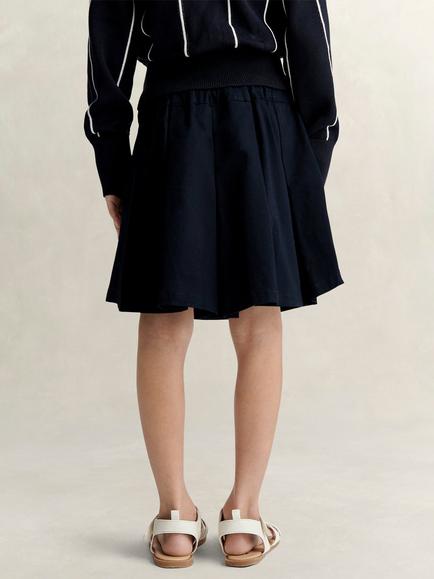 GANT Kids' Cotton Twill Pleated Skirt, Evening Blue - view 2, Evening Blue