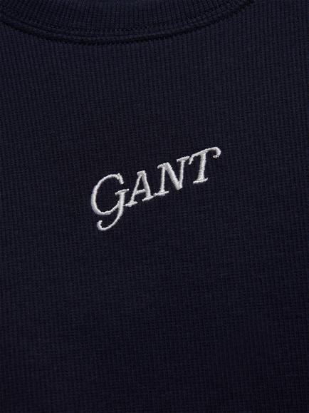 GANT Kids' Logo Rib Vest - view 2, Evening Blue