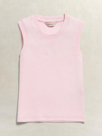 GANT Kids' Logo Rib Vest, Light Pink