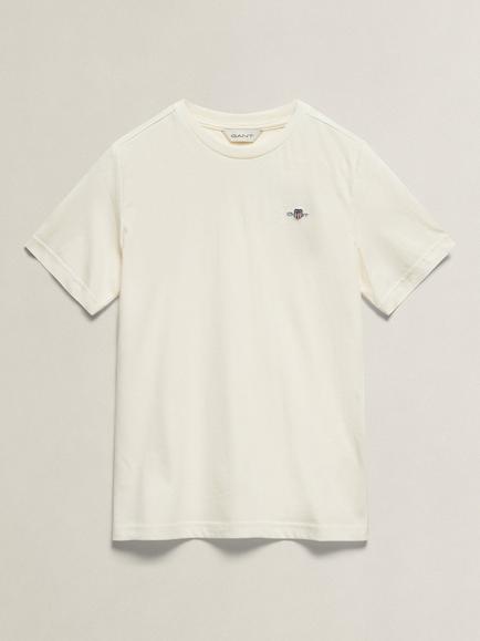 GANT Kids' Shield Short Sleeve T-Shirt, Cream