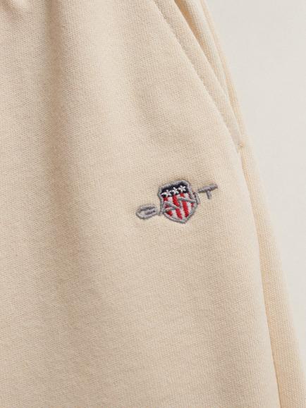 GANT Kids' Straight Leg Drawstring Joggers, Cream - view 2, Cream