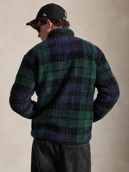 Ralph Lauren High Pile Fleece Tartan Jacket, Blackwatch Plaid - view 2, Blackwatch Plaid