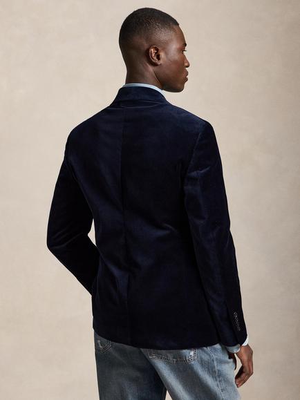 Polo Ralph Lauren Double Breasted Velvet Blazer, Navy - view 2, Navy
