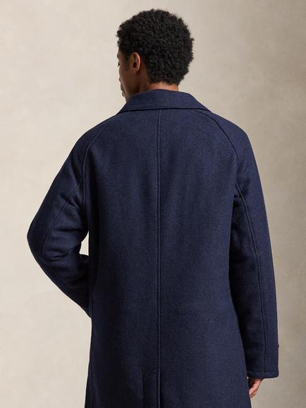 Polo Ralph Lauren Wool Woven Long Coat, Collection Navy - view 2, Collection Navy